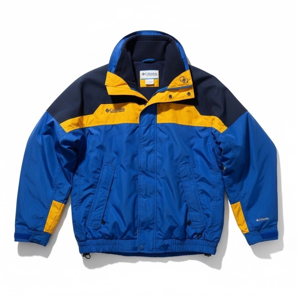 Columbia Bugaboo Jacket Blue Yellow Navy Men's Size L Ski Snowboard Outerwear