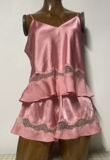 Victoria  s Secret Satin Lace Cami Sleep Set - Size Medium