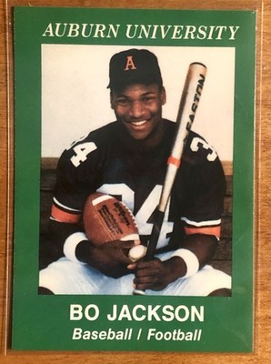 1990 AAMER Bo Jackson Two Sport Auburn University Green Promo Baseball/Football
