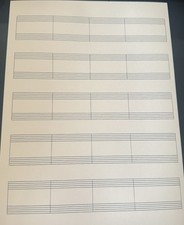 Blank Manuscript Paper for Writing Music Hard Copy 50sheets 9 x 12 In pad