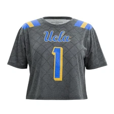 UCLA FootBall Jersey Ladies Crop Top Tee Black