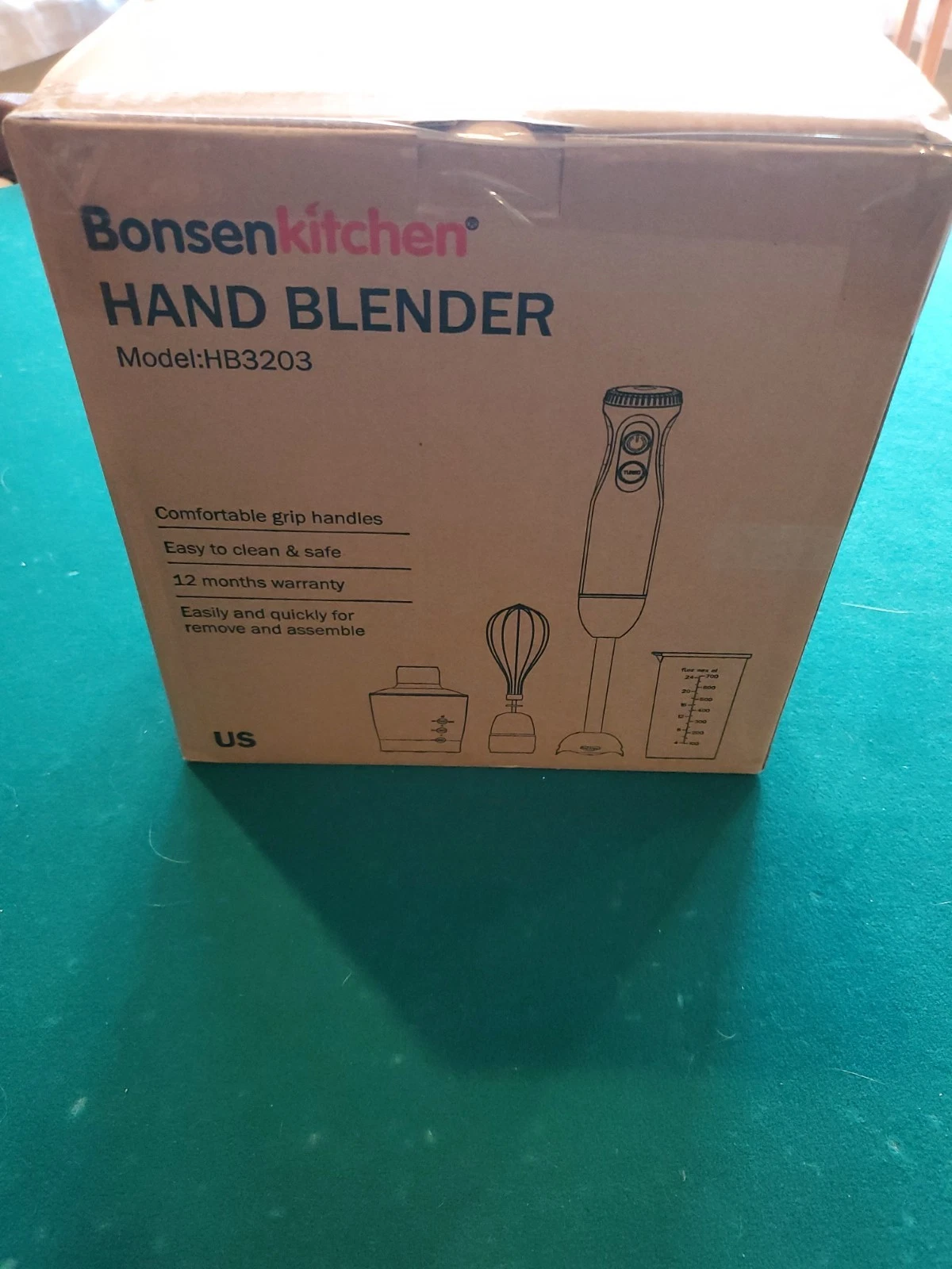 Bonsenkitchen Hand Blender, 4-in-1 Stick Blender Food Processor (HB3203)
Opens in a new window or ta
