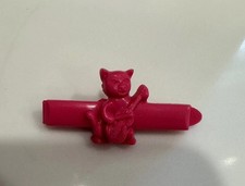 Vintage Goody Snap Tight Cat With Fiddle Hair Clip Bright Pink