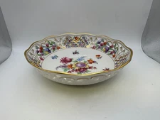 Schumann Bavaria Chateau Dresden Royal Dresner Art Pierced Round Bowl 8 1/4"