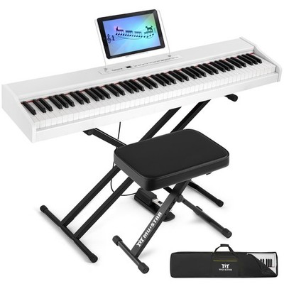 MUSTAR E Piano Digital 88 Tasten, Keyboard mit halbgewichteten & Bluetooth