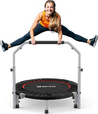 40/48" Foldable Mini Trampoline Max Load 330Lbs/440Lbs, Fitness Rebounder with A