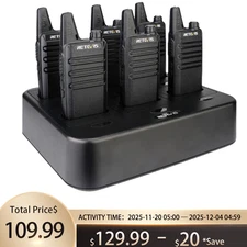Retevis RT22 Walkie Talkies Rechargeable Two Way Radios *6+Six Way Multi Charger