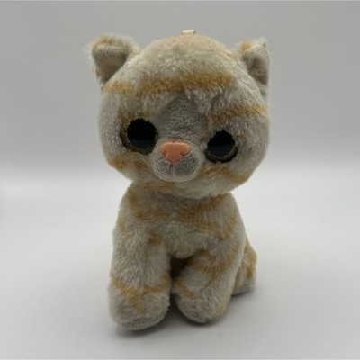 Creative Home and Kitchen Beige Orange Striped Cat Plush Small w/ Hanging Loop