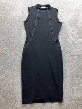 Calvin Klein Sleeveless Sheath Dress Small (2-4) Black  Double Zip Embellishment