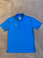 Walmart Polo Shirt Mens Small Blue Spark Logo Embroidered Stretch Uniform Staff