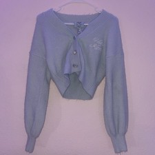 Forever 21 Angel Hello Kitty Knit Cardigan Sweater Cropped Small Winter Wardrobe