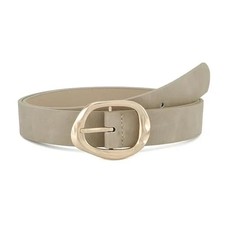 Leather Belts for Women Casual Fashion Waist Belt with Shapes Gold Buckle Top