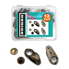 Honigo 12 Sets Shoe Lace Hooks Bronze Alloy Shoelace 12 sets,
