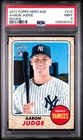 2017 Topps Heritage Baseball Aaron Judge Action Rookie RC SP Card #214 PSA 9