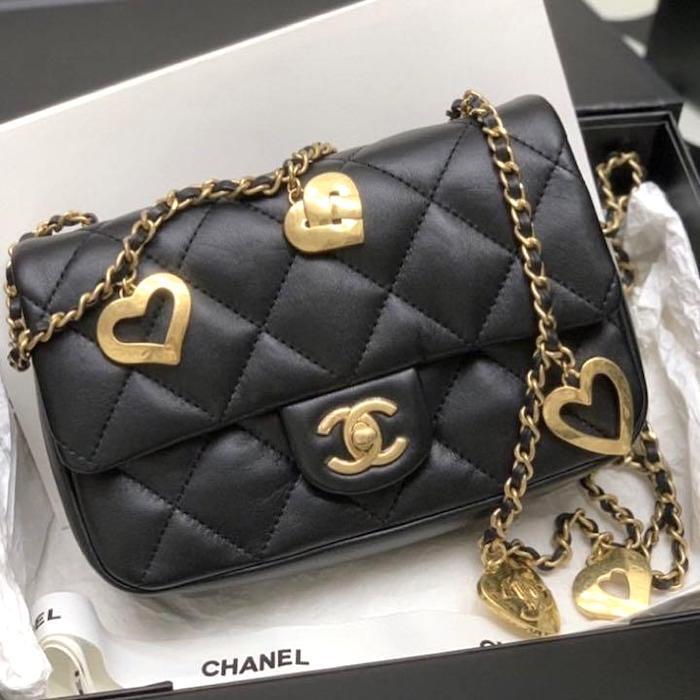 Chanel 22B Mini Flap Bag Crossbody AS3457 Black Lambskin Shoulder Purse  Auth New