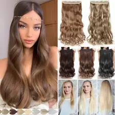 100% Real One Piece Clips in Hair Extensions As Human Hairpiece THICK Full Head