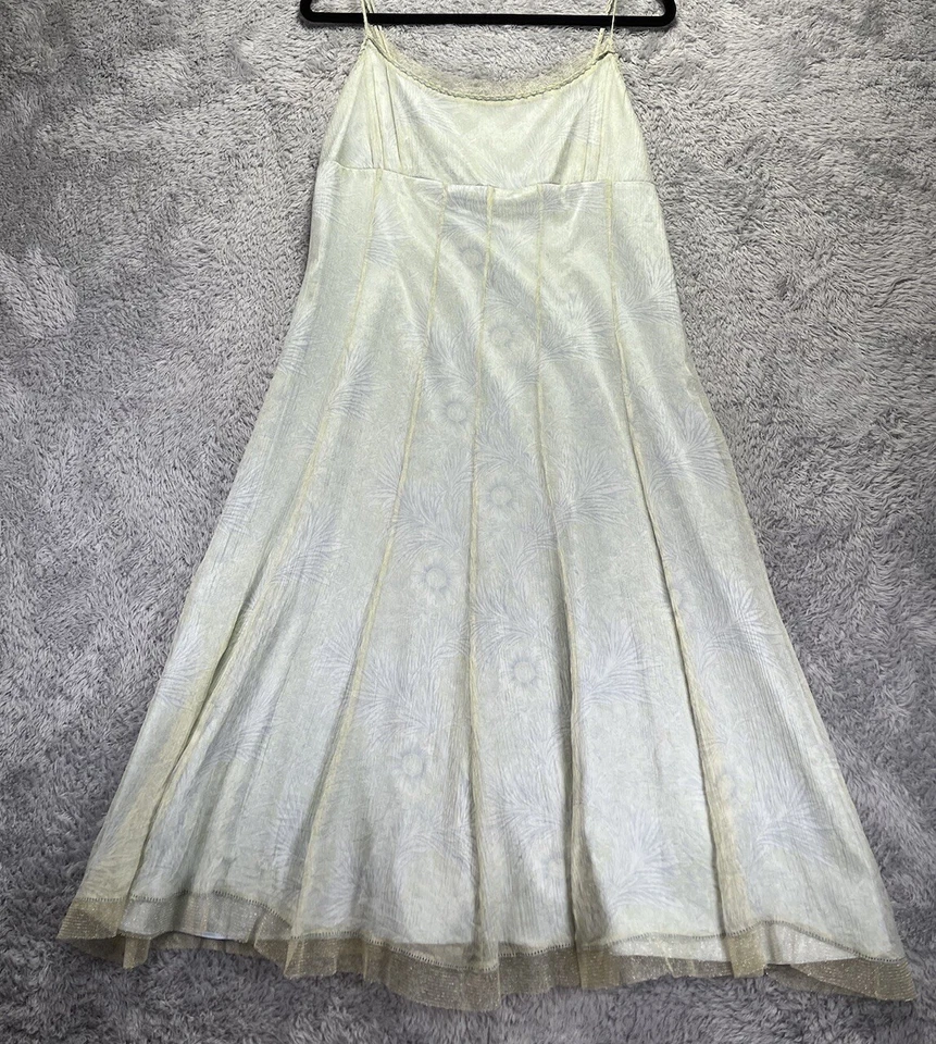 Vestido Antonio Melani de Encaje de Seda 10 Midi Azul Amarillo Fairycore Coqueta Regreso a Casa Foto 4 de 4