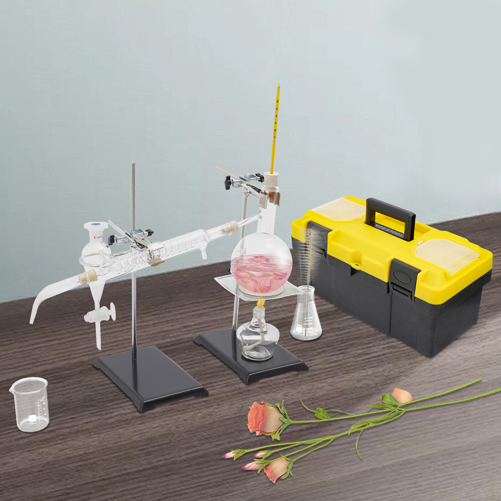 500ml Essential Oil Distillation Kit Lab Apparatus Distillation Glassware Set thumbnail 22