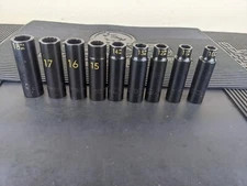 #aw492 NEW MATCO TOOLS 1/2"-DRIVE DEEP METRIC IMPACT 6-POINT SOCKET SET