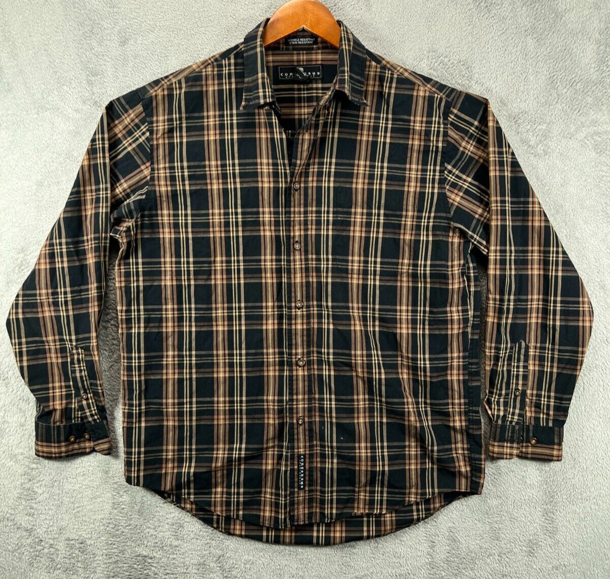 Consensus Mens Medium Shirts Button Down Plaid Lo… - image 1