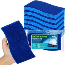 AIDEA XL Non-Scratch Scrub Sponge 6Count, Extra Large Sponges Kitchen, Sponges f