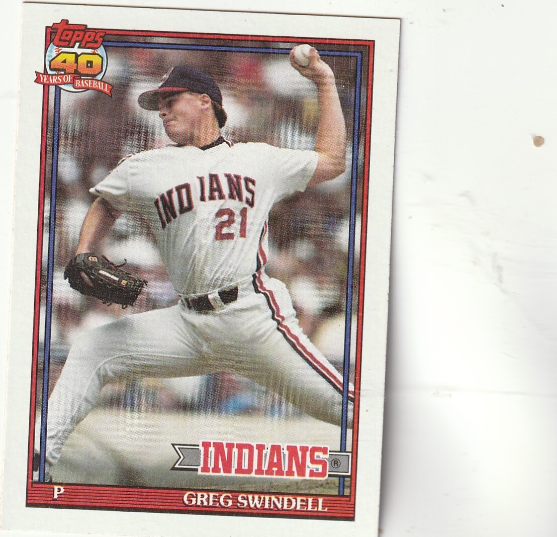 FREE SHIPPING-MINT-1991 Topps #445 Greg Swindell Indians