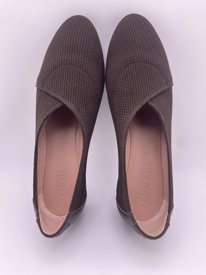 Taryn Rose Collection Brown Fabric Slip On Wedge Heels US Size 9 M - Image 4 of 4