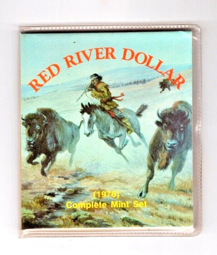 Red River Complete Dollar Set. 1976. 4 Coins in Folder. Choice BU.