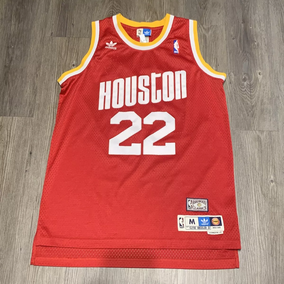 NBA Houston Rockets Red Swingman Jersey Clyde Drexler #22, Medium