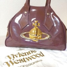 Vivienne Westwood Hand Bag lavender patent Vintage Rare Orb Yasmin 11.4 7.4 5.1