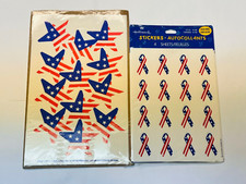 Vintage Patriotic Stickers Hallmark Current- Stars Stripes- Bin 74