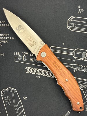 [0711] Browning 0309 Folder Deep Carry Linerlock Wood Taschenmesser