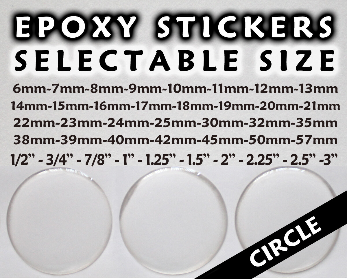 Circle Epoxy Stickers - Round Resin Domes Dots Bottle Cap Adhesive