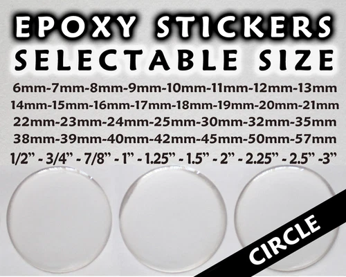 Circle Epoxy Stickers - Round Resin Domes Dots Bottle Cap Adhesive