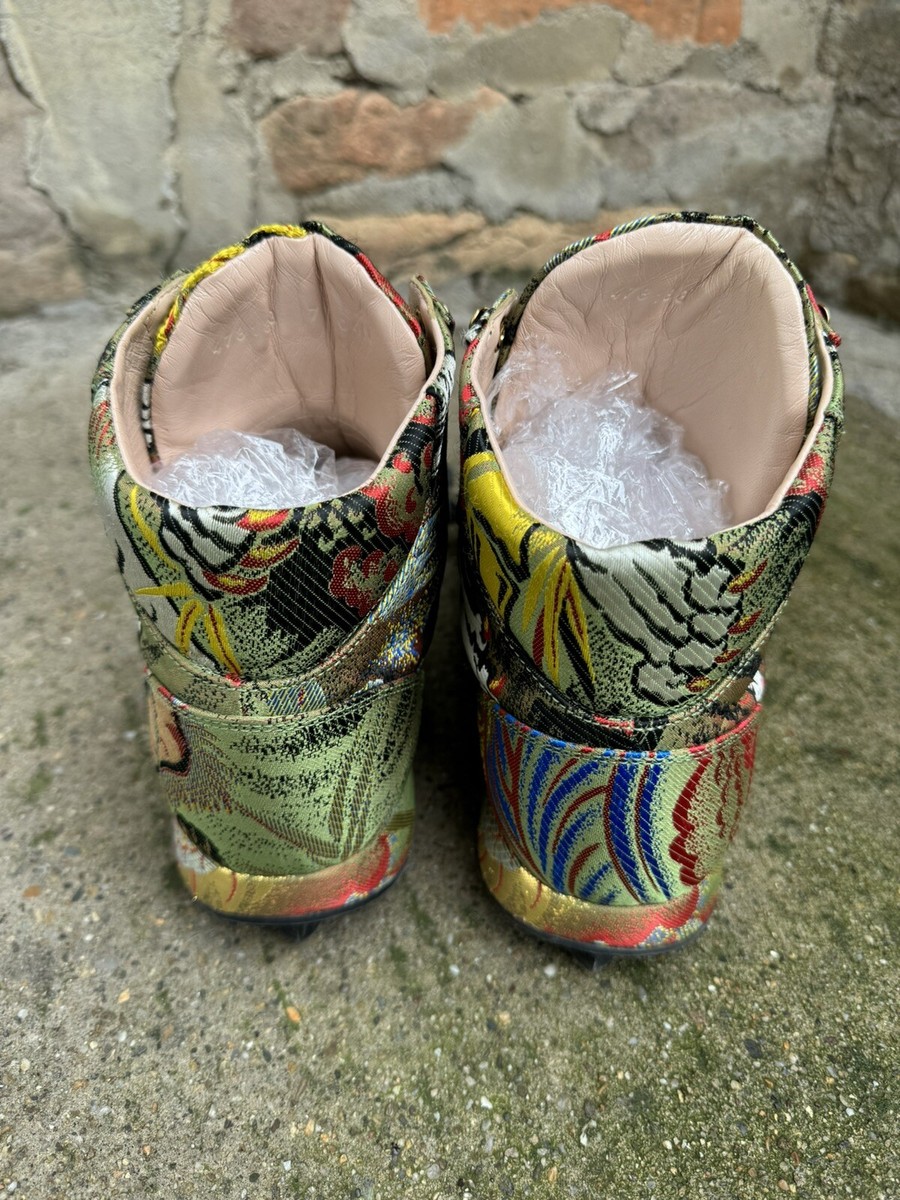 ✨Gucci✨Jacquard-Silk -Multicoloured Hightop Boot- Size UK
