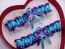 NEW Gorgeous Turquoise Purple Ivory Wedding Garter Prom GetTheGoodStuff A  