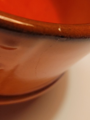 Set of 4 Vintage MCM Metlox Poppytrail Red Rooster Red Mugs 1 has blemish coffee - Picture 6 of 11