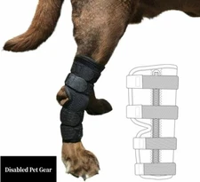 Dog Brace, Dog Rear Leg Hock Joint Knee Brace  with EXTRA METAL SPRING SUPPORT 