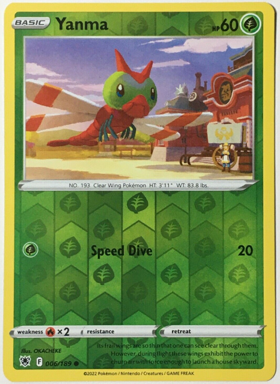 Yanma 006/189 Rev Holo - Pokemon SWSH10 Astral Radiance M/NM- New