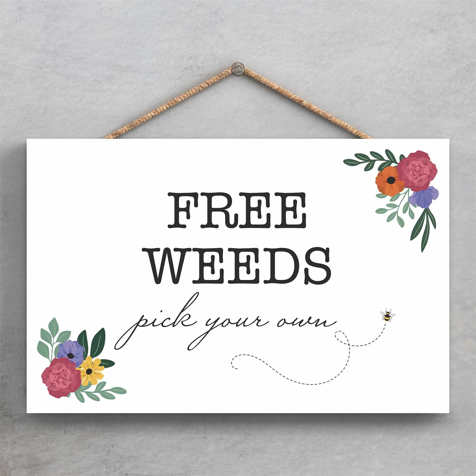 FREE WEEDS PICK YOUR OWN SPRING MEADOW THEME WOODEN HANGING PLAQUE