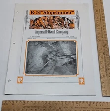 1927 BOOKLET - R-51 Stopehamer - Ingersoll-Rand - listing #7256