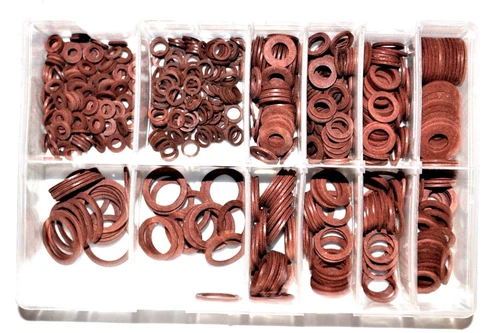 Assorted Box of Fibre Washers Imperial 3/16 - 3/4 8 Sizes QTY 610 Pieces AT25