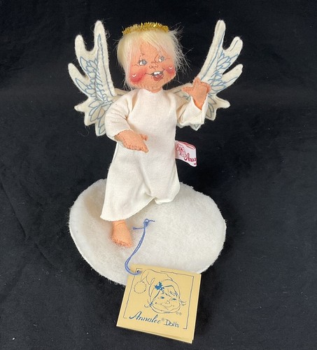 Bambola Annalee Mobilitee vintage 1994 angelo che corre su una nuvola 7" CON ETICHETTA - Foto 1 di 8