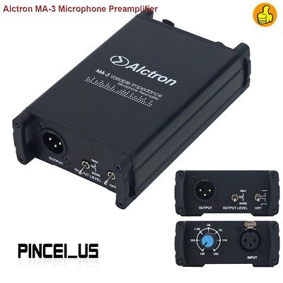 Alctron MA-3 Variable Impedance Microphone Preamplifier for Dynamic&Passive Mics