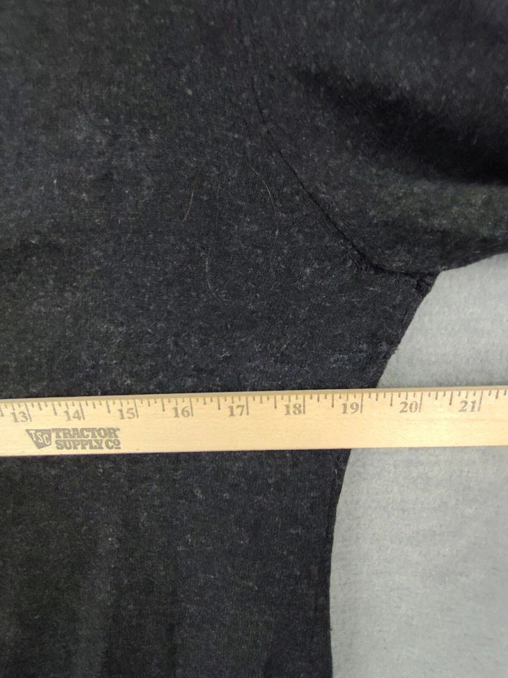 LL Bean Womens Sweater Medium Black Cardigan Lambswool Angora Cashmere Cabincore - Image 3 of 4