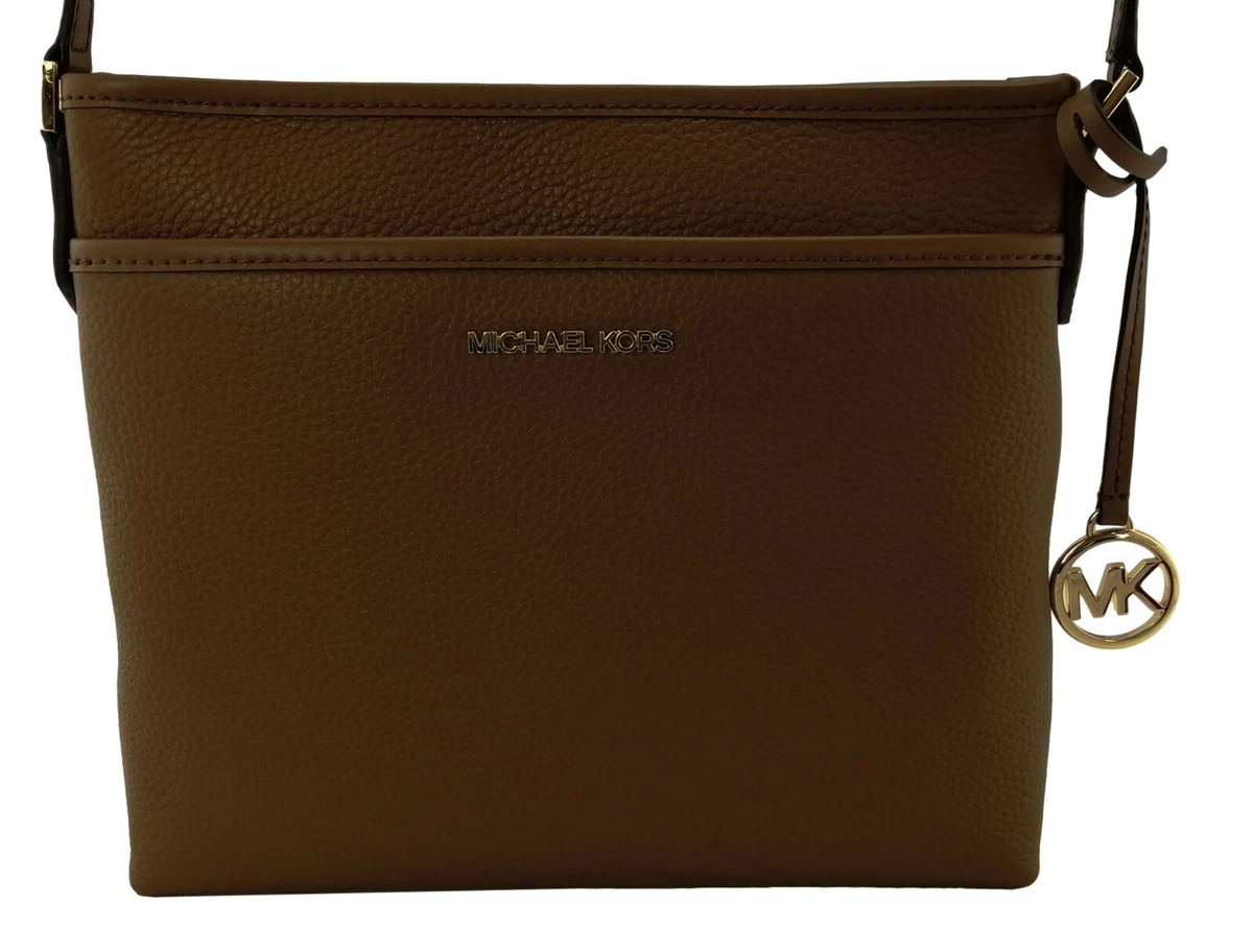 Michael Kors Bedford Crossbody Messenger Bag Medium Luggage Tan Brown Leather