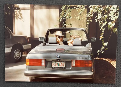 FOUND VINTAGE PHOTO PICTURE Florida Woman In Convertible Bmw