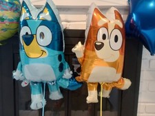 Bluey Balloons Mylar x10 Balloons: 1 Bluey, 1 Bingo, 4 Heeler family, 4 Stars!