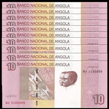 Angola 10 Kwanzas, 2012(2017), Pick#151B, Lot of 10 pcs, UNC