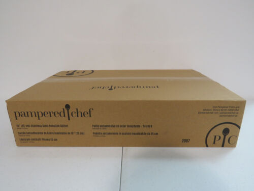 Pampered Chef Stainless Steel Nonstick 10" Skillet Frying Pan Cover W/ Cover NEW - Picture 4 of 5